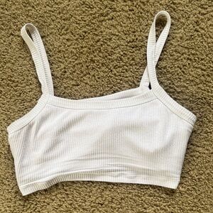 ALO Yoga White Ribbed Bralette